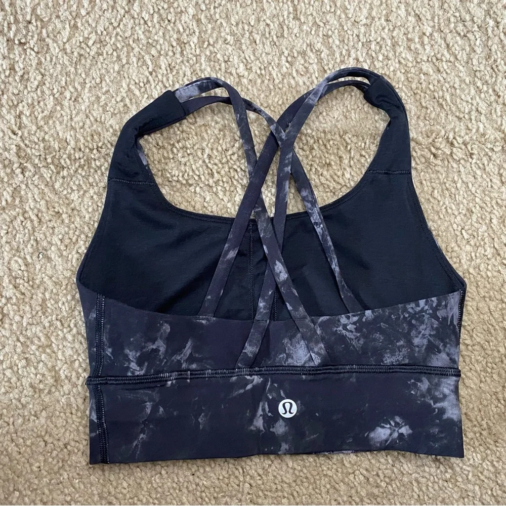 Lululemon Energy Bra Longline *Medium Support, B–D Cups Aquila Black Multi